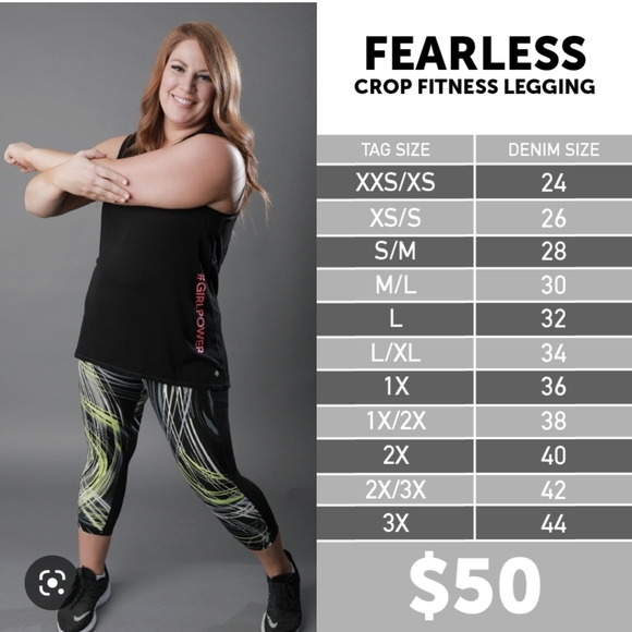 Lularoe Rise Fearless Crop Fitness Leggings Black and Olive Green 2X Pockets - Picture 10 of 10